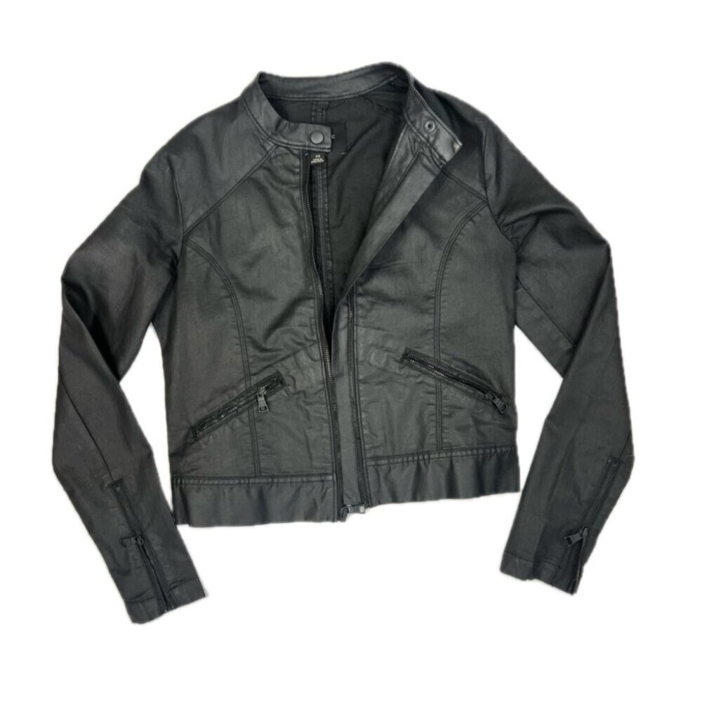 Banana Republic XS Women’s Black Cotton Spandex Motorcycle-Type Jacket